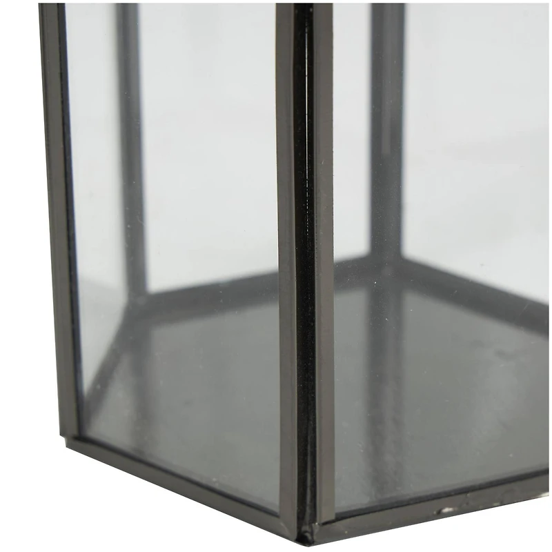 CosmoLiving by Cosmopolitan Clear Hexagon Metal Candle Lantern Set