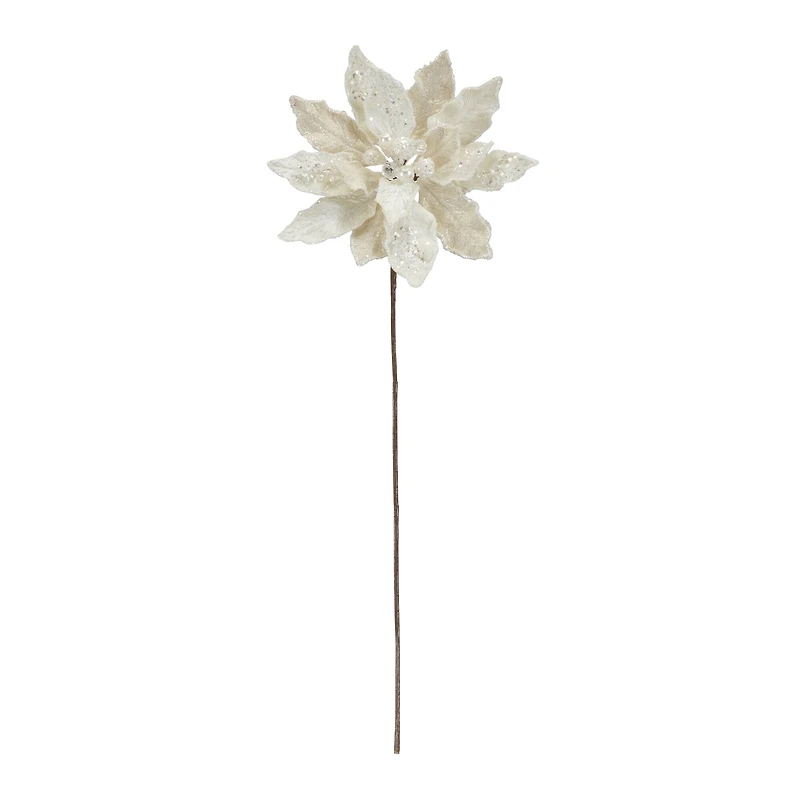 30" White Poinsettia Stem, 6ct.