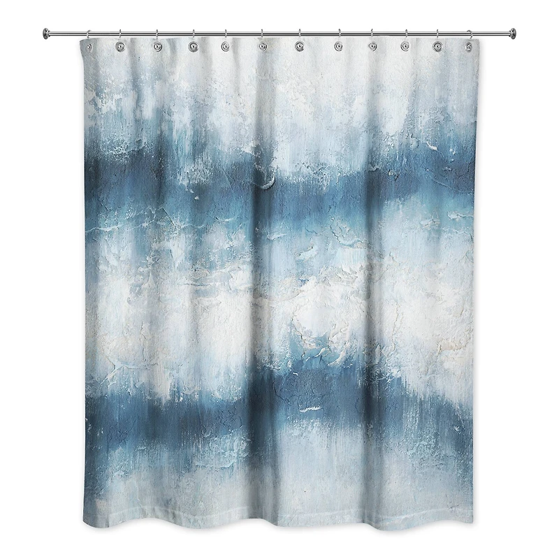Painterly Abstract Waves Shower Curtain