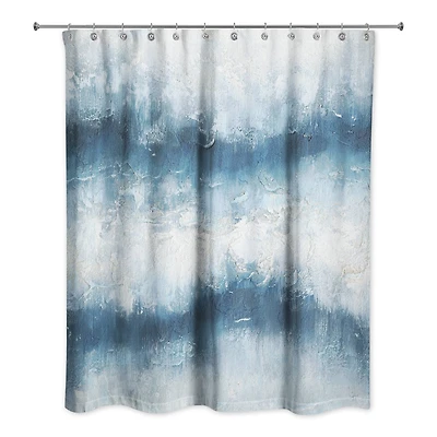 Painterly Abstract Waves Shower Curtain