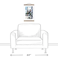 Parisian City Sketch Teak Hanging Canvas