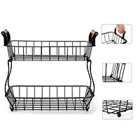 NEX™ 13" Black 2-Tier Countertop Fruit & Vegetable Storage Basket