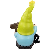 17.75" Welcome Gnome with Lantern Outdoor Garden Statue