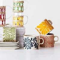 Hello Honey® 14oz. Abstract Foliage Print Stoneware Mug, 12ct.