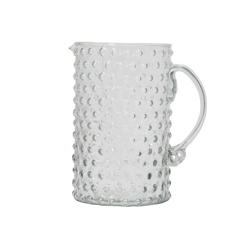 Hello Honey® Clear Hand-Blown Hobnail Glass Pitcher