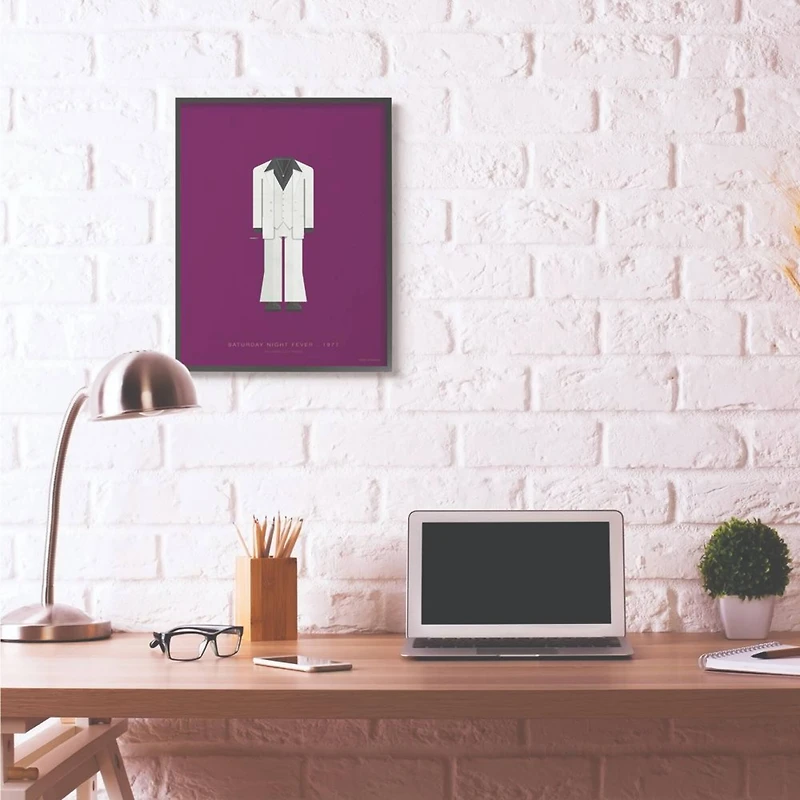 Stupell Industries Saturday Night Fever Minimalist Illustration Black Framed Wall Art