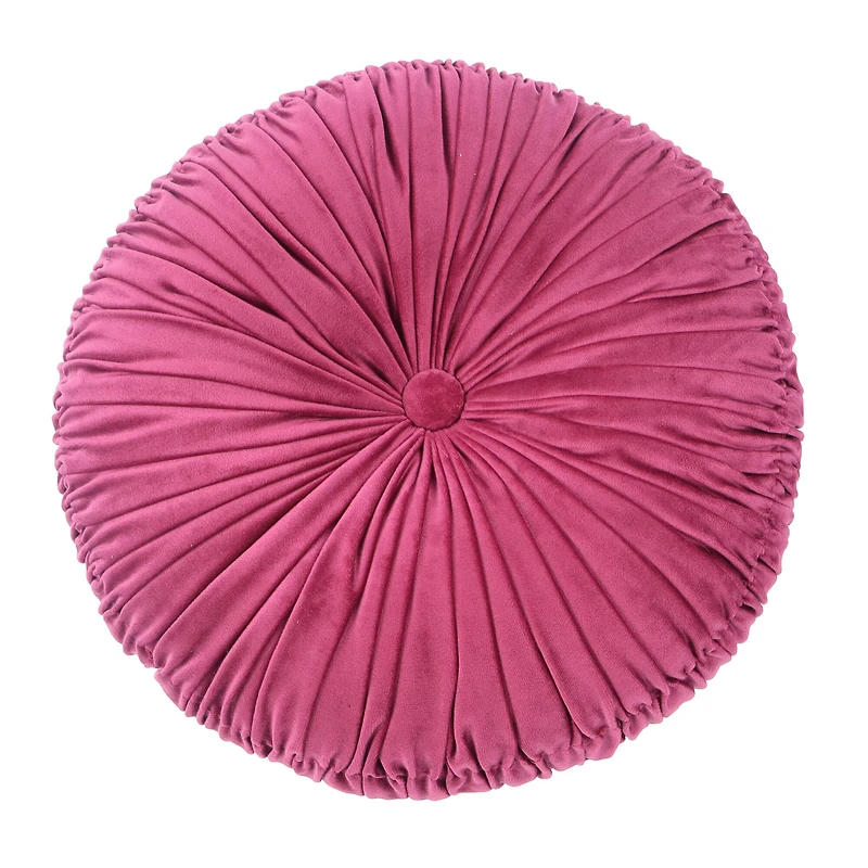 15" Pink Pleated Round Accent Pillow by Ashland®