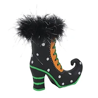 6.75" Polka Dots & Fluff Witch Boot Tabletop Décor by Ashland®