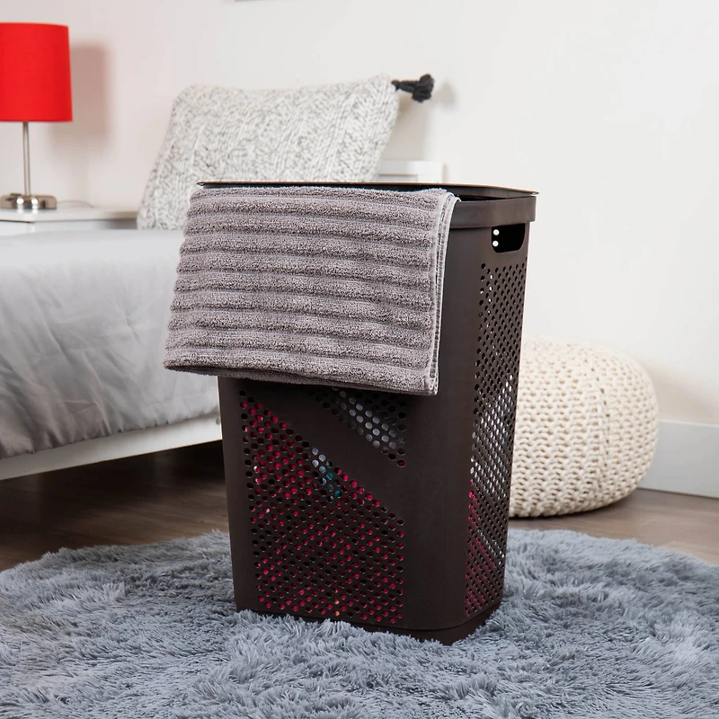 Mind Reader 60L Perforated Plastic Laundry Hamper with Lid