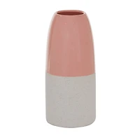 Pink Ceramic Modern Vase, 11" x 5" x 5"