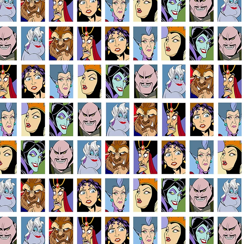 Disney® Villains Grid Cotton Fabric