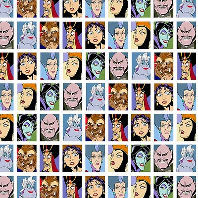 Disney® Villains Grid Cotton Fabric