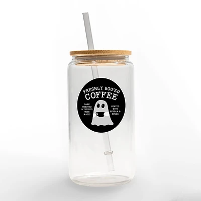Freshly Boo'ed Coffee 16oz. Glass Can Cup