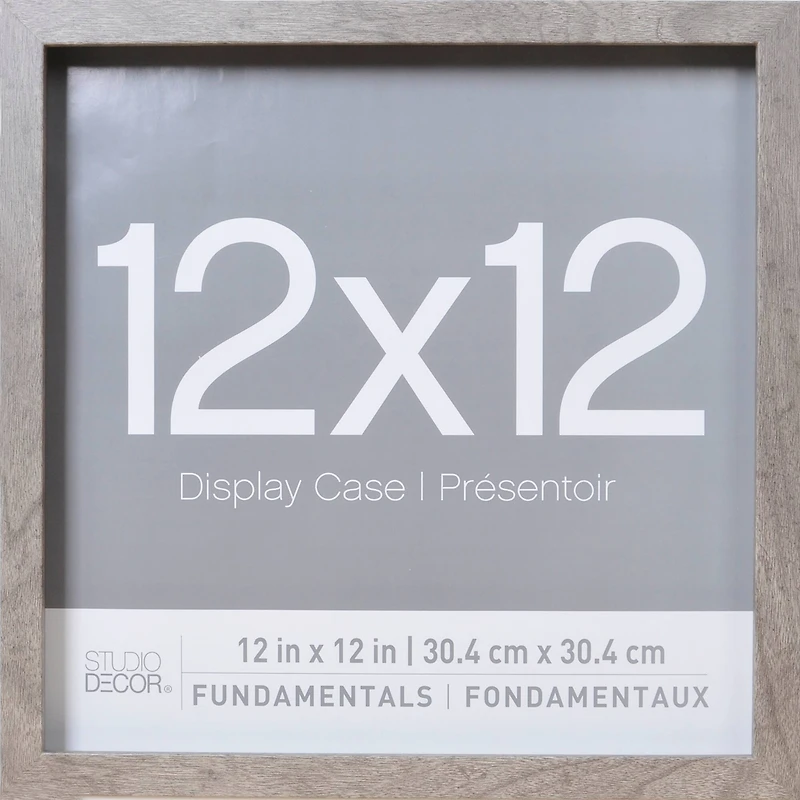 2 Pack Fundamentals 12" x 12" Gray Shadow Box by Studio Décor®
