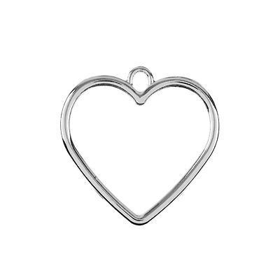 John Bead Silver Heart Pendants, 5ct.