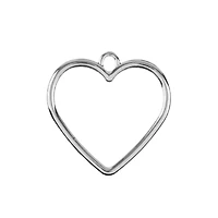 John Bead Silver Heart Pendants, 5ct.