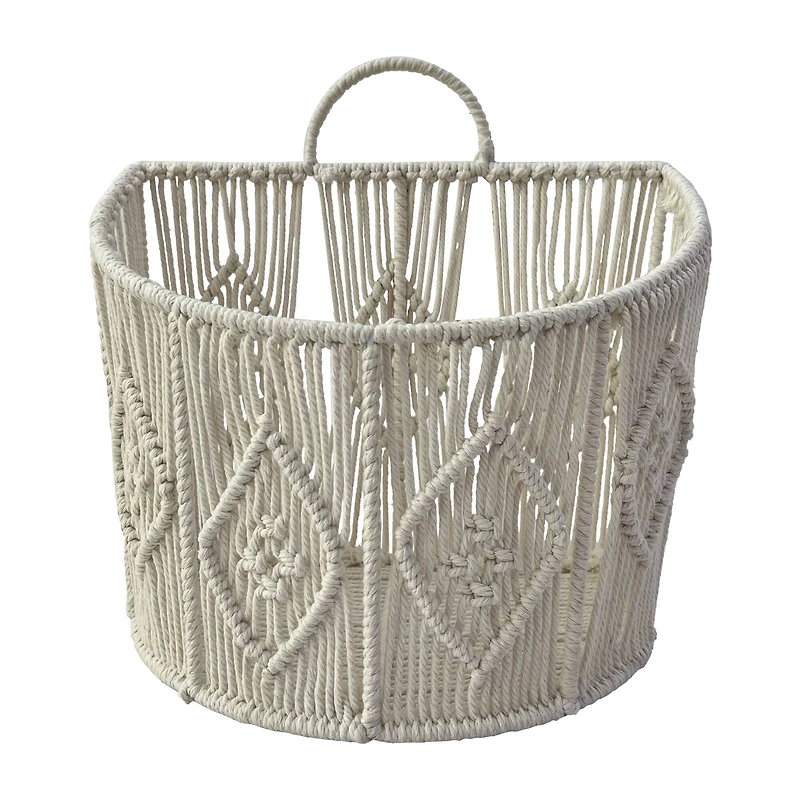 Large White Macrame Hanging Basket by Ashland®
