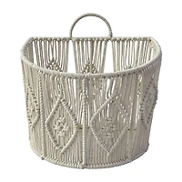Large White Macrame Hanging Basket by Ashland®