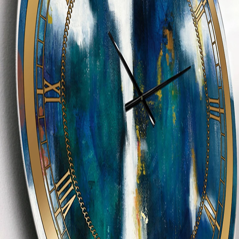 Designart 'Blue Glam Texture I Glam Wall Clock