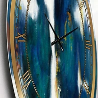 Designart 'Blue Glam Texture I Glam Wall Clock