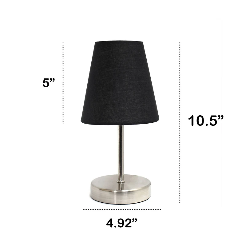Creekwood Home Nauru 10.5" Sand Nickel Petite Metal Stick Table Lamp