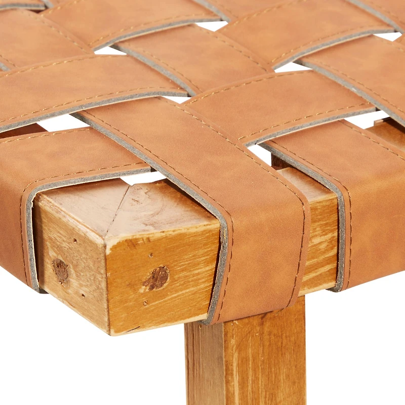 Brown Wood Rustic Bar Stool 30" x 18" x 11"