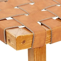 Brown Wood Rustic Bar Stool 30" x 18" x 11"