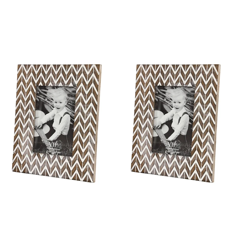 2 Pack Brown & White Modern 9" x 10" Frame