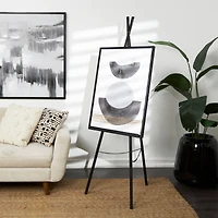 66.5" Black Metal Adjustable Minimalistic Floor Easel