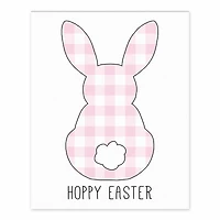 Pink Buffalo Check Bunny Silhouette Tabletop Canvas
