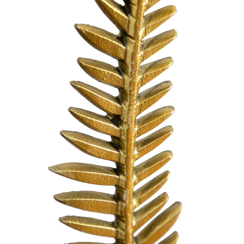 17" Gold Leaf Sculpture Decorative Accent