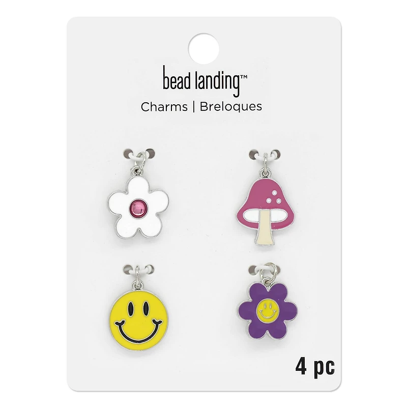 Enamel Flower, Smile & Mushroom Charm Mix by Bead Landing™