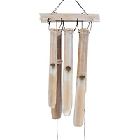 36" Ship Wheel Handmade Bamboo Windchime with Log Chimes