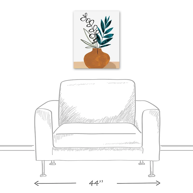 Teal Branches 16" x 20" Canvas Wall Art