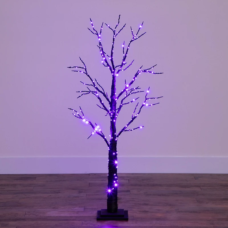 4ft. Pre-Lit LED Black Twig Artificial Halloween Tree