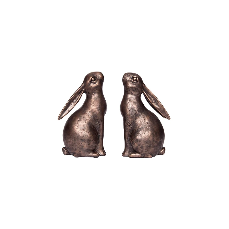 Hello Honey® Bronze Bunny Bookends Set