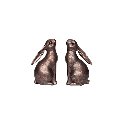 Hello Honey® Bronze Bunny Bookends Set