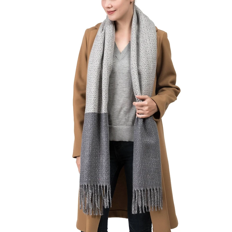 Glitzhome® 75" Gray Scarf with Tassels