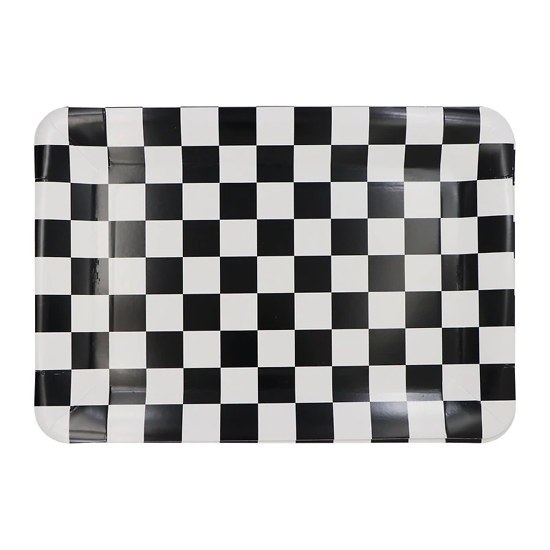 9" x 13" Black & White Checkered Paper Trays, 2ct. by Celebrate It™