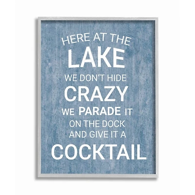 Stupell Industries Crazy Funny Lake Party Gray Framed Wall Art