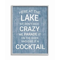 Stupell Industries Crazy Funny Lake Party Gray Framed Wall Art