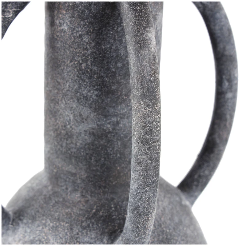 15" Gray Ceramic Textured Whitewashed Vase