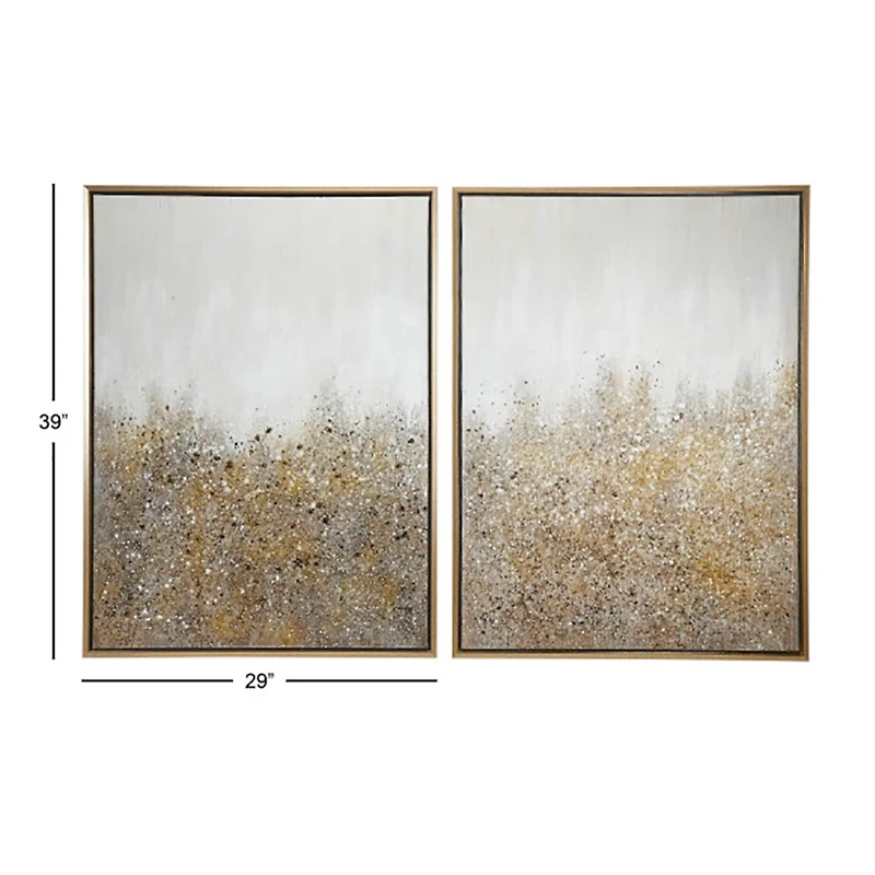 CosmoLiving by Cosmopolitan Gold Contemporary Abstract Wall Art Set
