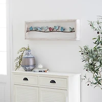 Whitewashed Wood Farmhouse Birds Wall Accent
