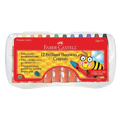 Faber-Castell 12 Color Jumbo Beeswax Crayon Set