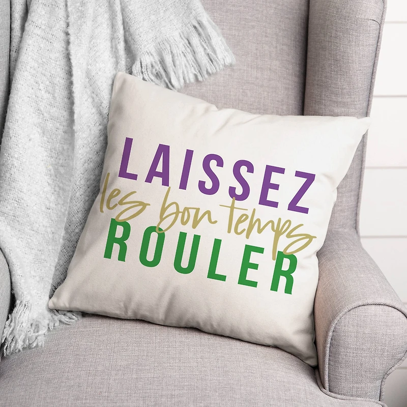 Laissez Les Bon Temps Rouler Mardi Gras Throw Pillow