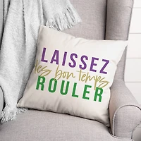 Laissez Les Bon Temps Rouler Mardi Gras Throw Pillow