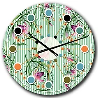 Designart 'Floral Botanical Retro Ix Mid-Century Modern Wall Clock