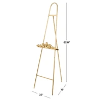 63" Gold Metal Arched Foldable 2-Tier Display Easel with Vine Emblem