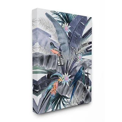 Stupell Industries Tropical Jungle Birds Canvas Wall Accent